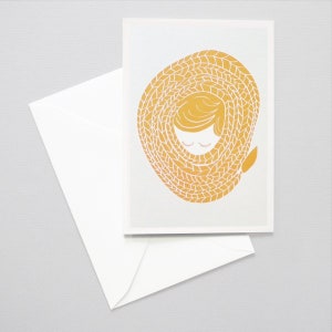 Grußkarte, Rapunzel, Geburtstagskarte, Illustration lange Haare, Karte, Grußkarte, Faltkarte, Umschlag, Geschenk, Nachricht, Brief