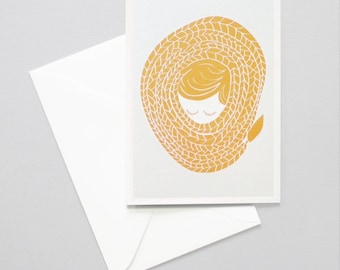 Greeting Card, Rapunzel, Birthday Card, Illustration, Card, Greeting Card, Folded Card, Envelope, Present, Message, Letter