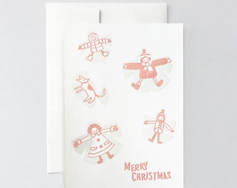 Snow Angels - LETTERPRESS CHRISTMAS CARD