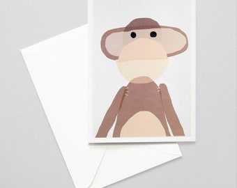 Greeting Card, Cheeky Monkey Card / Birthday, Illustration, Card, Greeting Card, Folded Card, Envelope, Present, Message, Letter