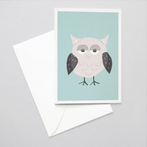 Grußkarte süße Eule, Karte für Kinder Tierillustration, Karte zum Geburtstag, Taufkarte, Faltkarte mit Umschlag, Geschenk, Nachricht, Brief