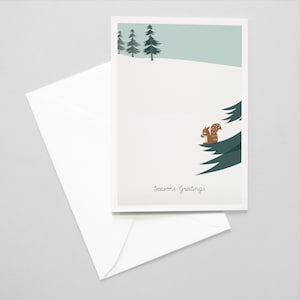 Christmas Greeting Card, Christmas Squirrel, Illustration, Card, Greeting Card, Folded Card, Envelope, Present, Message, Letter