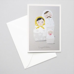 Grusskarte Baby, Glückwunschkarte zur Geburt, Gratulationskarte zur Geburt, Karte zur Taufe, Babykarte, Neue Familie, Geschenk zur Geburt