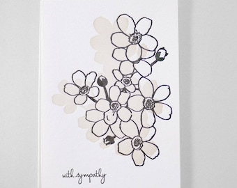 Sympathy Flowers - LETTERPRESS CARD