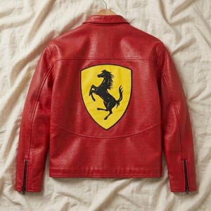 Yellow ferrari racing leather jacket - Etsy 日本