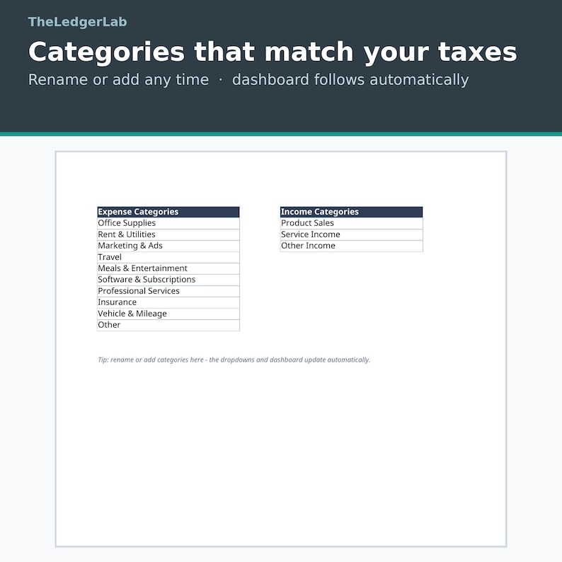 Small Business Expense Tracker Excel, Bookkeeping Spreadsheet with ...