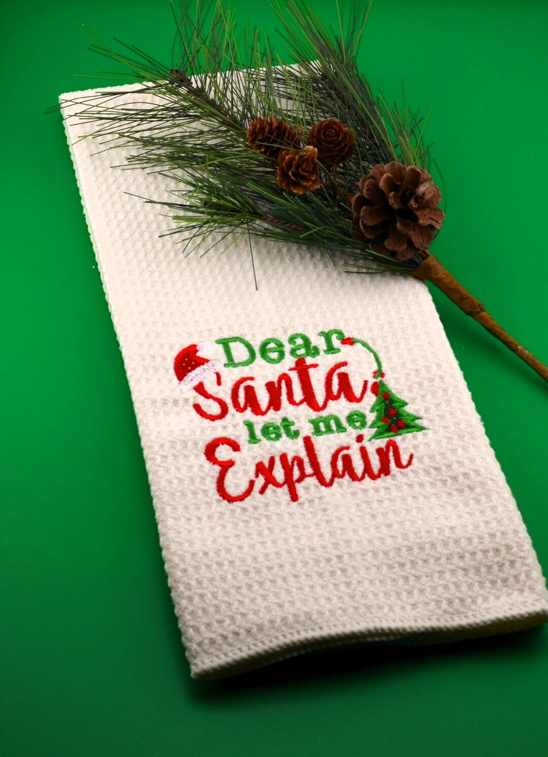 Christmas Embroidered Hand Towel Kitchen Towel Christmas Etsy