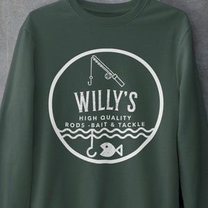 Willy's High Quality Rods Bait and Tackle Stardew Valley Sweatshirt Fish Shop Inspired Sweater