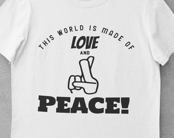 This World Is Made of LOVE and PEACE!, Vash The Stampede, Trigun, Quote, T shirt, Tee, Anime Shirt, Manga Shirt