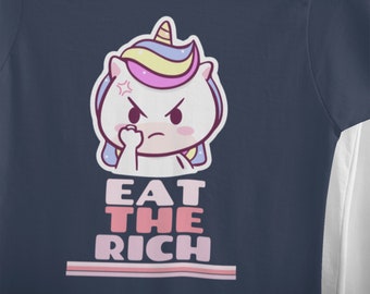 Eat The Rich Tshirt, Unicorn Shirt, Pastel Goth, Harajuku Streetclothes, Kawaii Unisex Tshirt