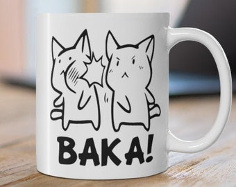 Baka Neko Cat Attack Mug Manga Anime Cup Harajuku Kawaii Anime Gift