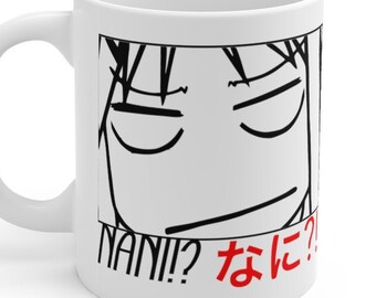 NANI!? What!? Ceramic Mug Minimalist Anime Manga Fan Gift