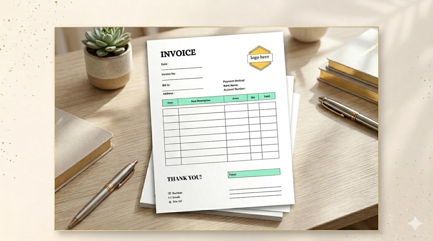 Editable Canva Invoice Template | Small Business Professional Form ...