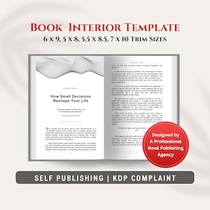 KDP Book Formatting Template with Bleed, Paperback Typesetting, Book Interior Design, MS Word Layout, 6 x 9, 5 x 8, 5.5 x 8.5, 7 x 10
