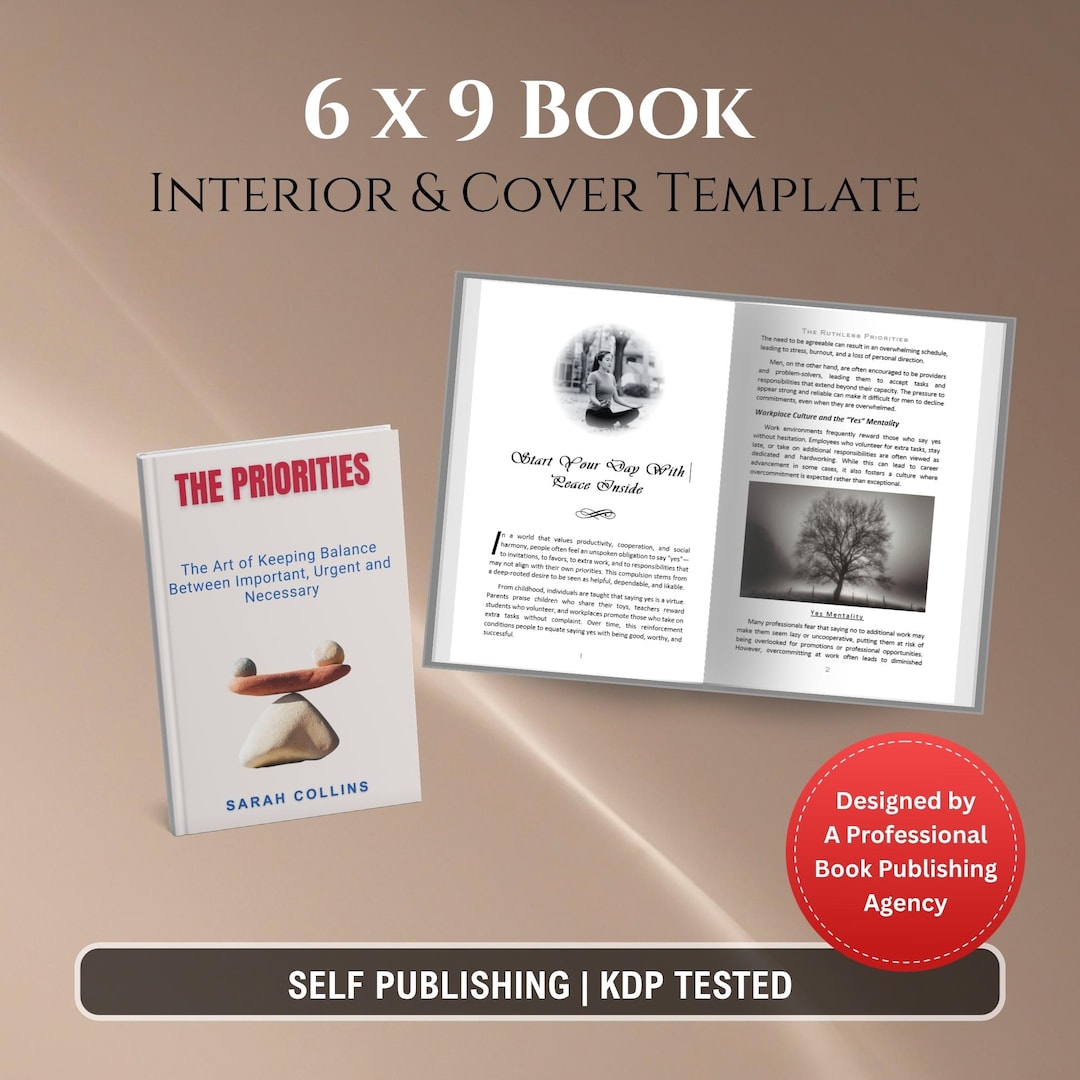 6x9 KDP Book Layout Design and Cover Template, Canva Premade Book Cover ...