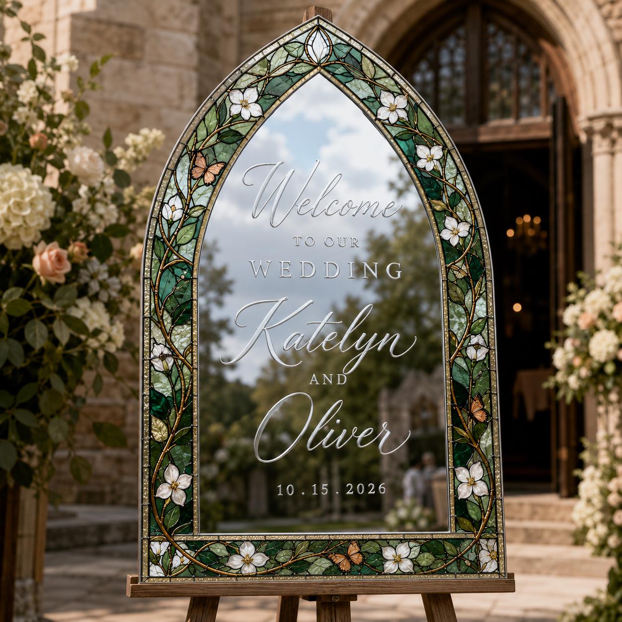 Mirror Acrylic Wedding Welcome Sign