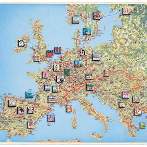 80s map of europe - Etsy 日本