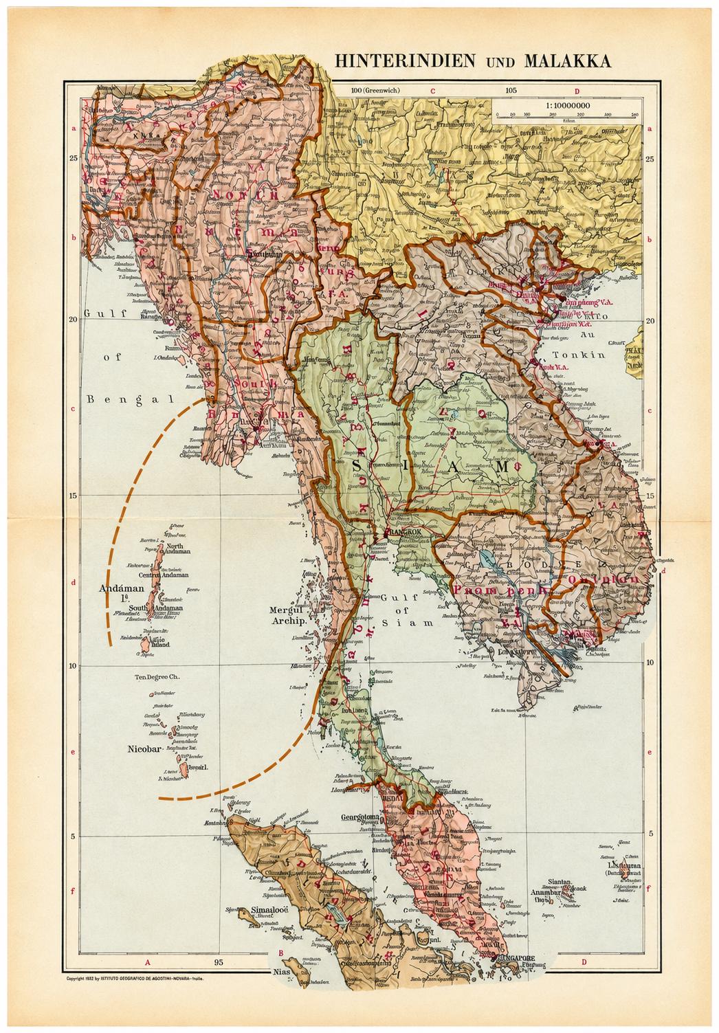 1920s asia map - Etsy 日本