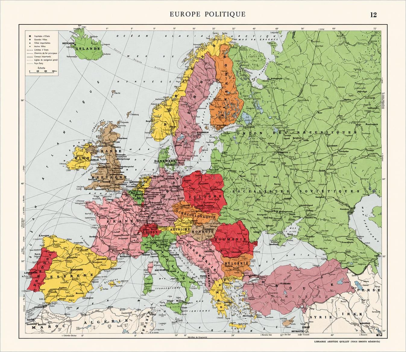 80s map of europe - Etsy 日本