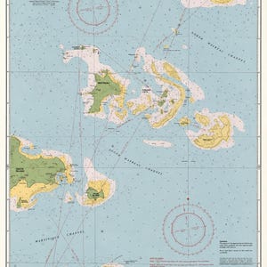 May include: A nautical chart titled Middle Grenadines Canouan to Carriacou by Imray-Iolaire. The map features light green landmasses, light blue water, depth soundings in fathoms and feet, compass roses, and navigational lines for the Caribbean Sea.
