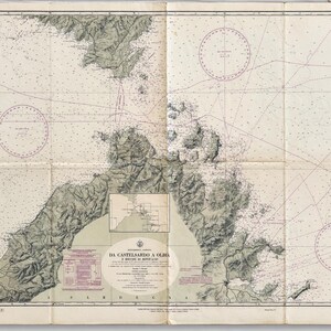 Vintage 1968 Sardinia Nautical Chart – La Maddalena, Bonifacio & Olbia – Italian Navy Hydrographic Map – 113 × 74 cm