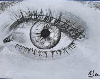 Dibujo original, pieza única hecha a mano - mirada - Smée - INOCENCIA