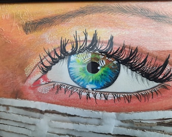 Dibujo enmarcado hecho a mano - original - pieza única - Smée - HERMOSO DÍA DE VERANO