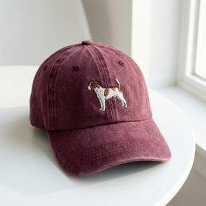 Broderad Jack Russell Terrier Hundmössa – Tvättad Bomullsmössa