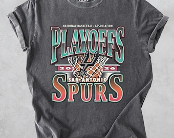 San Antonio Spurs comfortkleuren: vintage jaren 90 bootleg basketball play-offs 2026 sport-T-shirt
