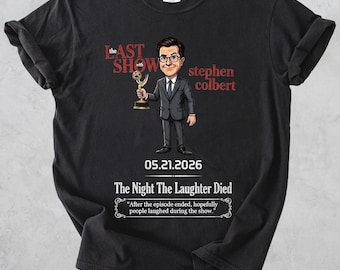 Stephen Colbert Last Show Comfort Colors, The Night The Laughter Died-cadeau, finale tv-show