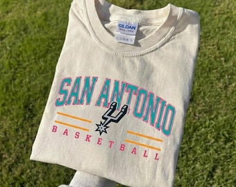 Basketbalshirt San Antonio: retro Fiesta vintage sport-T-shirt uit de jaren 90-stijl