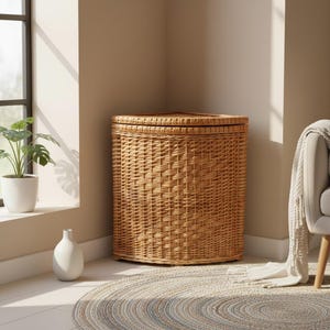 Wicker corner basket