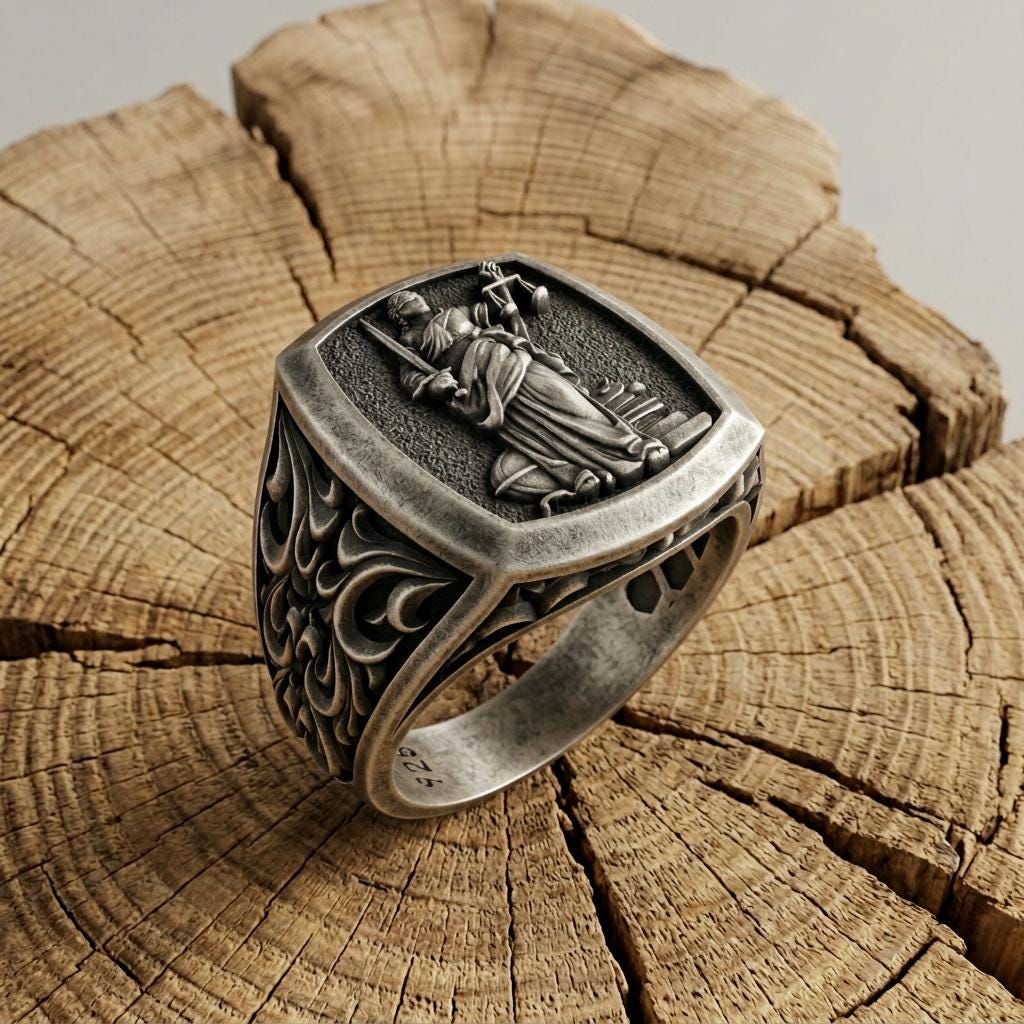 Scales of Justice Signet Ring - Etsy