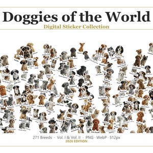 Doggies of the World Digital Sticker Pack Vol. I — 135 Dog Breeds — GoodNotes WhatsApp Telegram