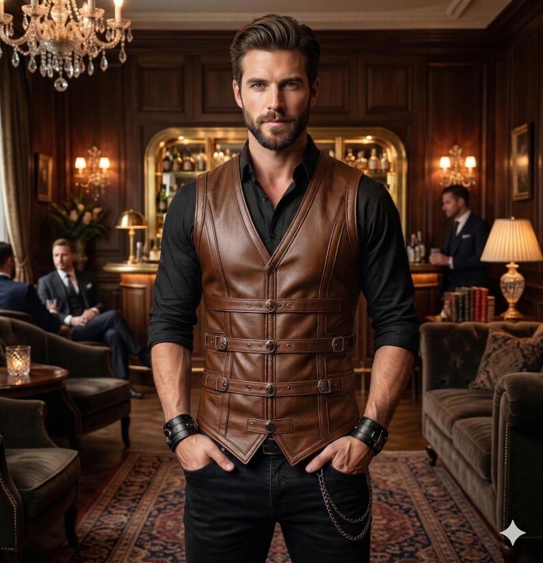 Mens Leather Vest Sewing Pattern, Medieval Armor Waistcoat Template ...