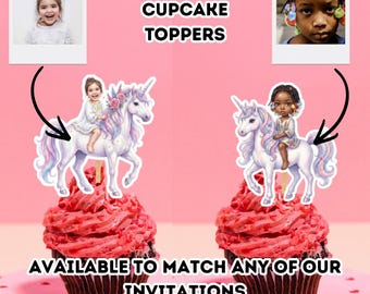 Adornos personalizados para cupcakes con caras de niños / Decoraciones para fiestas de cumpleaños (Descarga digital)