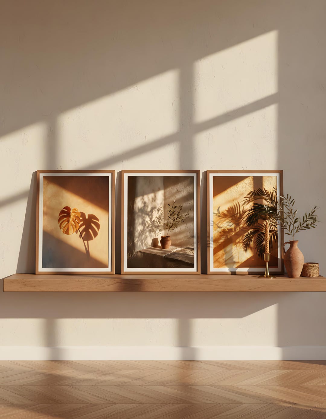 Plant Shadow Print Set of 3 | Botanical Silhouette Wall Art ...