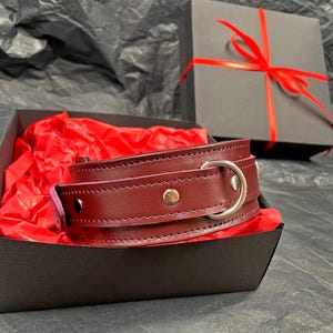 Handmade Leather Collar with Leash. BDSM Collar. Role-playing erotic and sexual games image 12
