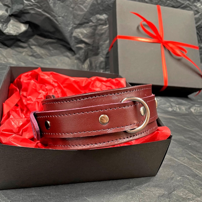 Handmade Leather Collar with Leash. BDSM Collar. Role-playing erotic and sexual games image 12