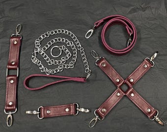 Handmade Leather Bondage Strap Connectors. BDSM Strap Connectors. Role-playing erotic and sexual games