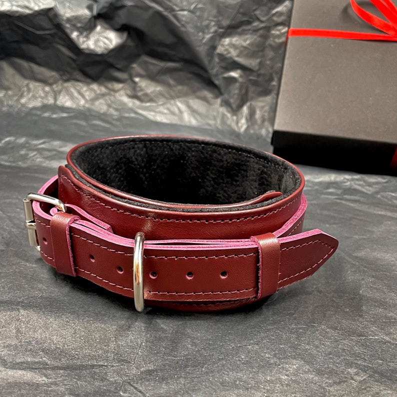 Handmade Leather Collar with Leash. BDSM Collar. Role-playing erotic and sexual games image 15