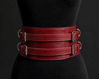 Handmade Leather Bondage Waist Belts. BDSM Bondage Waist Belts. Role-playing Erotic and Sexual Games.