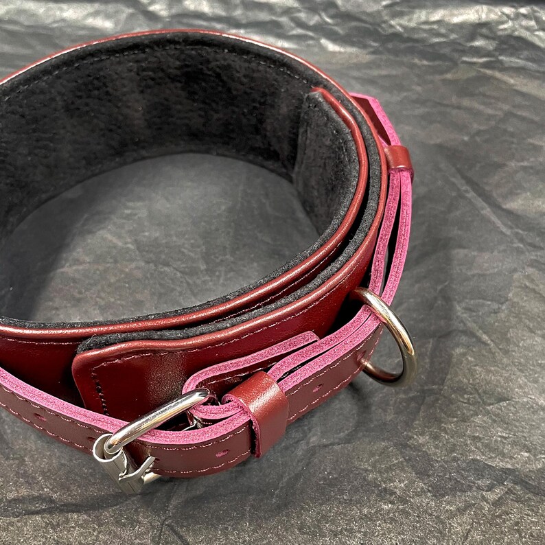 Handmade Leather Collar with Leash. BDSM Collar. Role-playing erotic and sexual games image 9