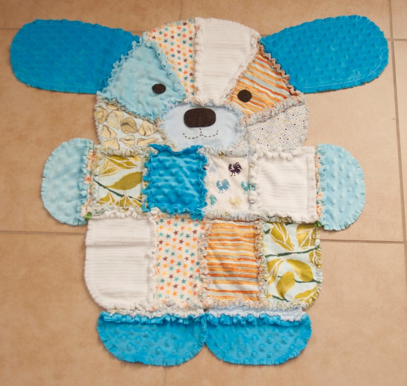 PDF Pattern for Puppy shaped rag quilt-baby quilt. image 3