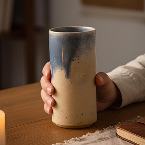 Japanese Pottery Straight Cup | Large Glazed Ceramic Tumbler, Iced Tea, Water