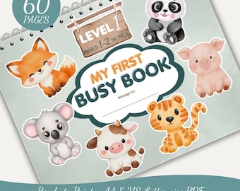 2 Jahre altes beschäftigtes Buch druckbare, Lernmappe für Kleinkinder - PDF, Lernbuch, Lernbuch, Lerntagebuch