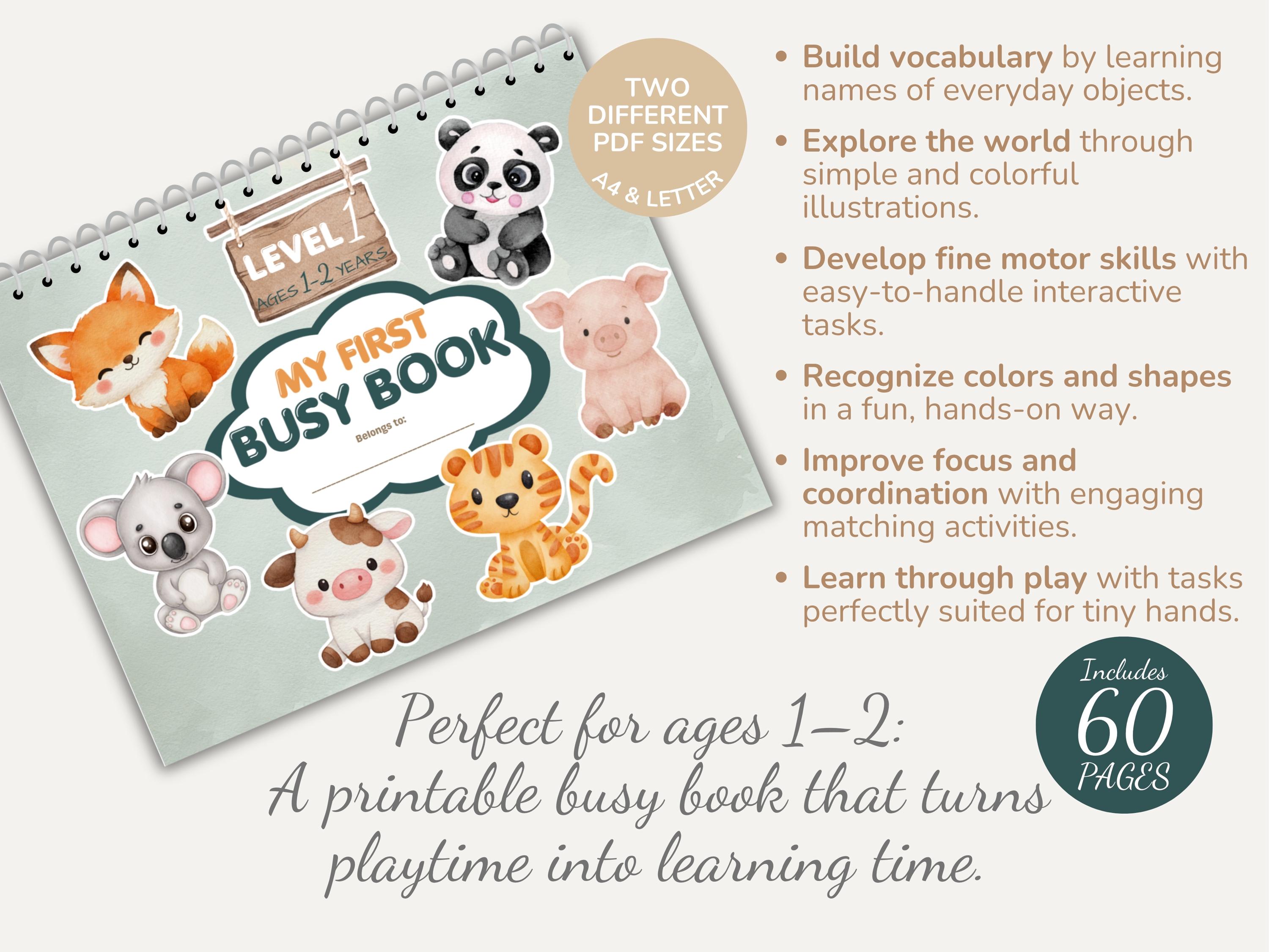 2 Year Old Busy Book Printable, Toddler Learning Binder - Matching ...