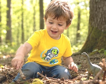 Dinosaur T-Shirt for Kids, Astronaut Dino T-Shirt for Kids, Dinosaur Shirt for Kids, Space T-Shirt for Boys & Girls, Birthday Gift