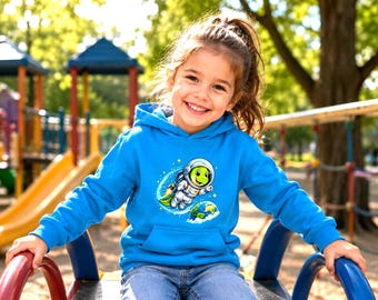 Dinosaur Space Hoodie, Kids' Astronaut Dino Hoodie, Dinosaur Hoodie for Boys & Girls, Space Pullover for Children, Birthday Gift