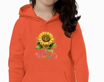 Finally a schoolchild 2026, first day of school hoodie, first day of school gift, kids' back-to-school hoodie, sunflower hoodie for kids, kids' sweater